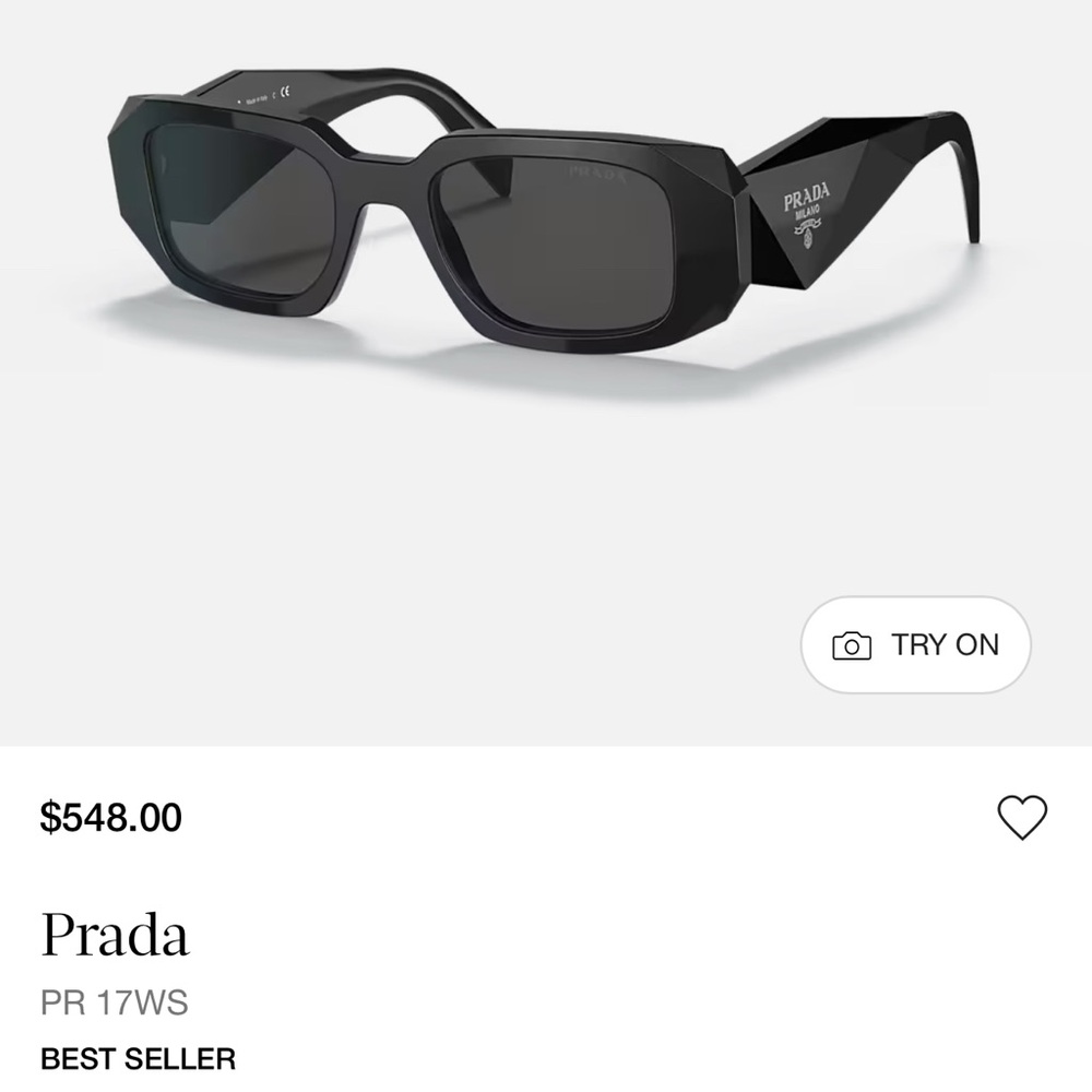 Prada Geometric Black Sunglasses